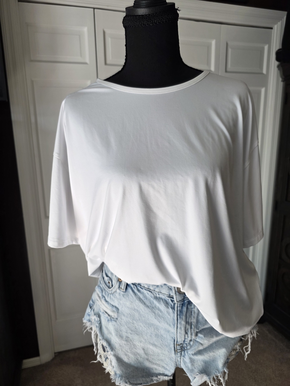 Under Armour White Loose Fit Oversized Performance T-Shirt Size Large Athleisure